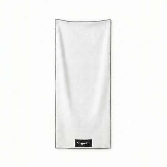 serviette aimantée magnette compacte microfibre blanche 